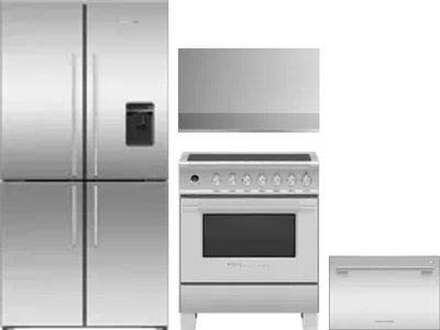4 Piece Package Includes Refrigerator, Range, Hood And Dishwasher